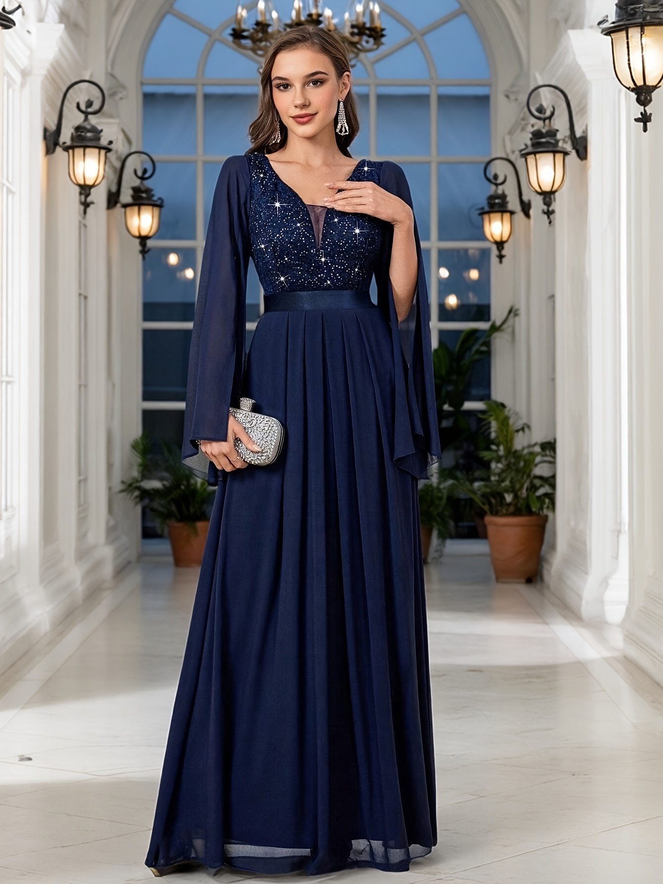 sachin and babi light blue dress Long Sleeve Evening Dresses | Midi & Maxi Long Sleeve Styles main image 0