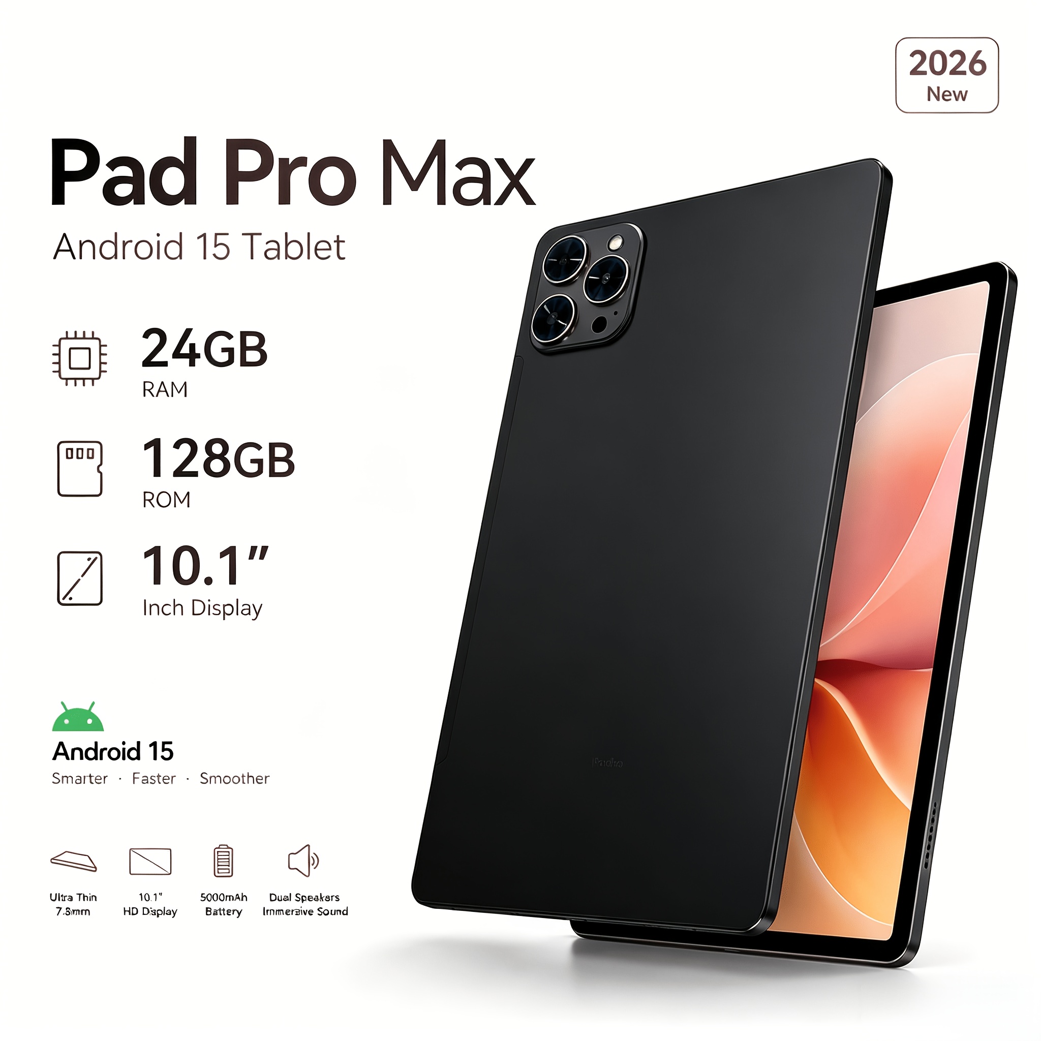 Image of 2026 .1 Inch Ips Hd 15 Tablet, Core, 24gb 128gb Rom Expandable, 5g Tablet With Keyboard Stylus, Tablet, Pad, Tablet, Pad