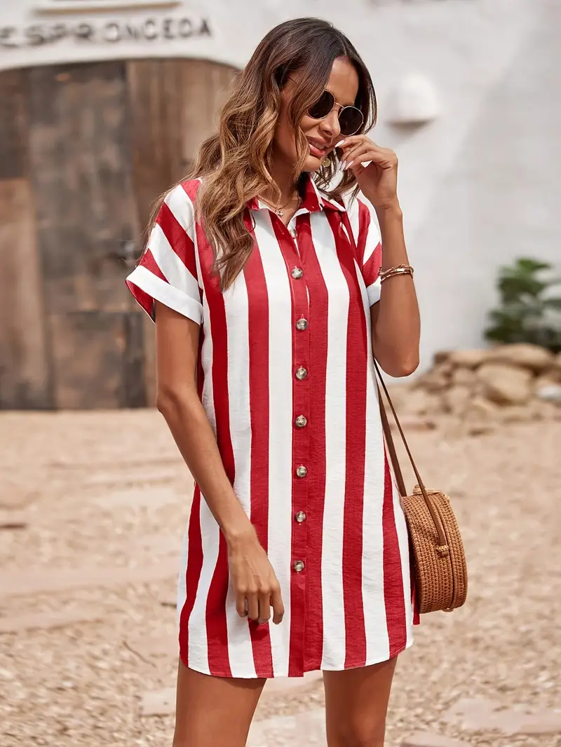 colorful striped dress short Sasha Multi Stripe Short Dress | Women's Clothing