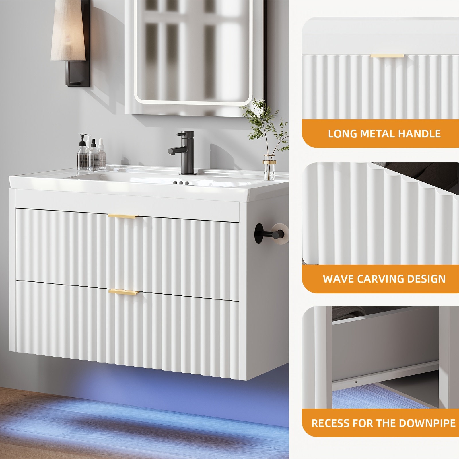 LED Vanity Wave Line Design Detail
