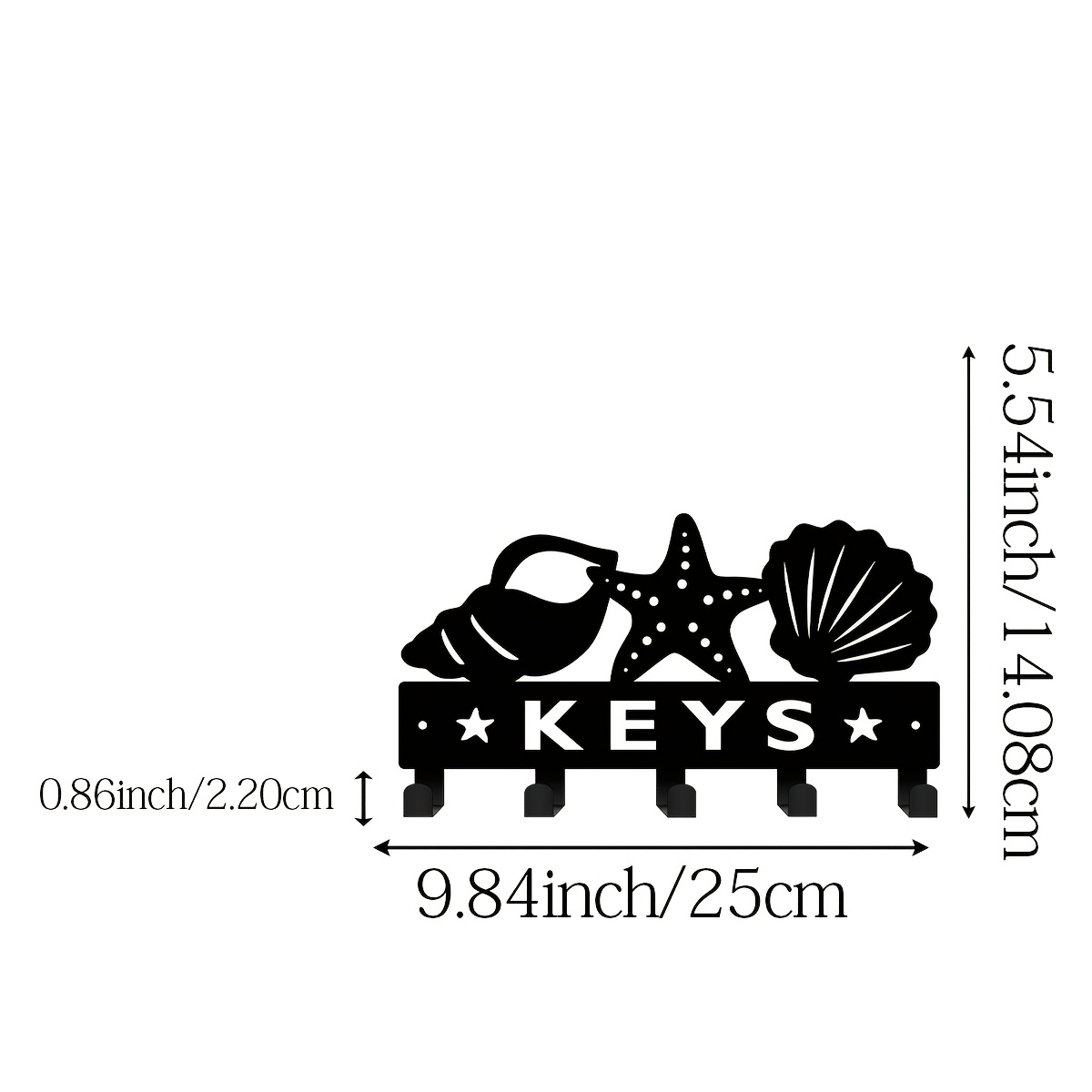 TEMU 1 Metal Key Rack Designed Like A Conch And Starfish Shell, Hanging Keys And Hat Ribbons At . Ideal For Decorating , Kitchens, Bathrooms, And