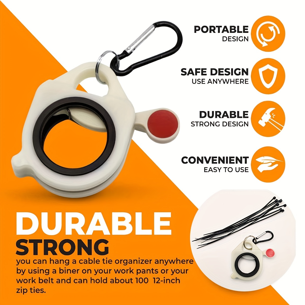 

1pc Portable Strap Organizer - Plastic, Home Storage & Organization Tool For Hardware And Accessories, Hardware Tools