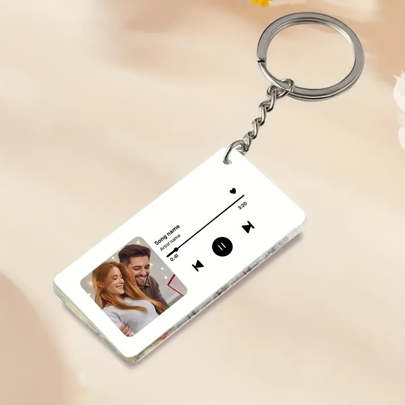 Customized Photo Name Keychains, Personalized Acrylic Keychains