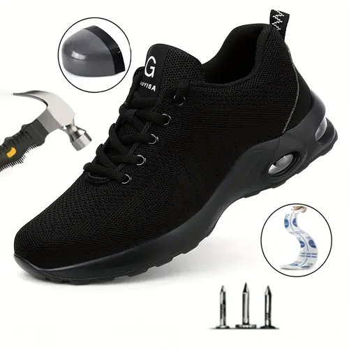 women and mens steel toe shoes puncture proof anti skid work safety shoes breathable industrial construction sneakers