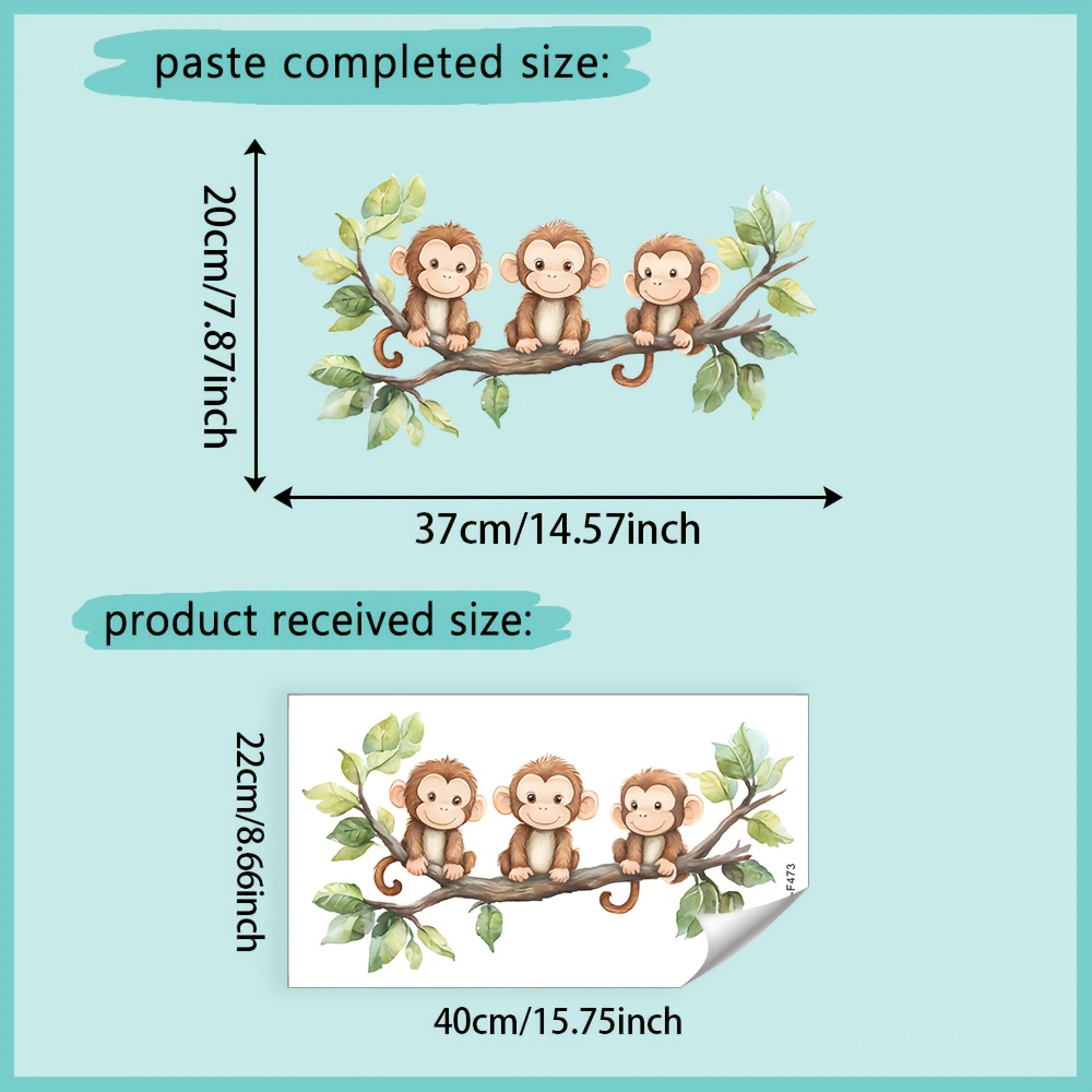 1pc Of Wall Sticker Featuring A Monkey, Removable Waterproof Pvc Decal Suitable For Decorating Walls, Doors, Cabinets, And Windows, Measuring 8.6 Inches By 15.7 Inches