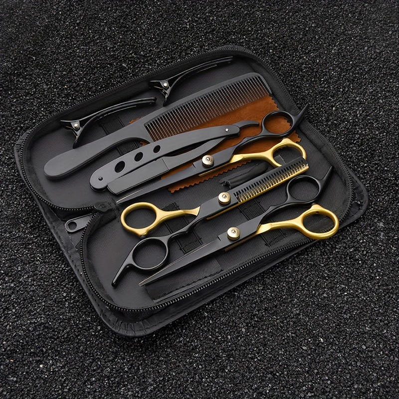 

9pcs Hairdressing Set, 6- , Texturizing Shears, Steel, Unisex-adult, -handed, For / Use, Suitable For And Relaxed Types, Unscented