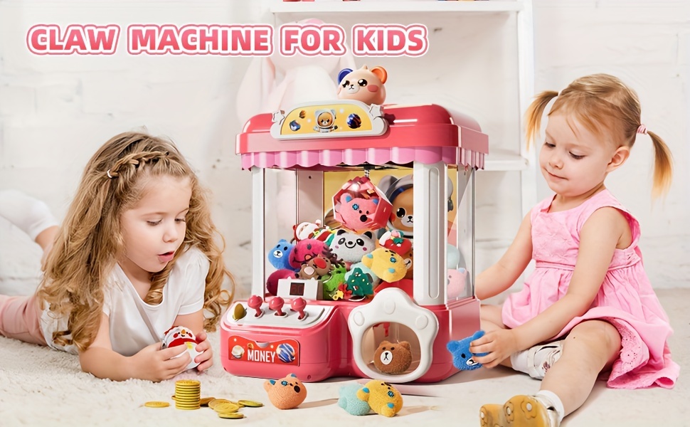 mini claw machine for kids toys with light music pink gift exercise hand-brain coordination for children details 0