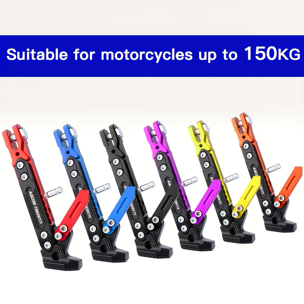 adjustable motorcycle kickstand durable aluminum alloy side stand for street motor scooters supports up to 150kg parking bracket with   stability scooter kickstand 0