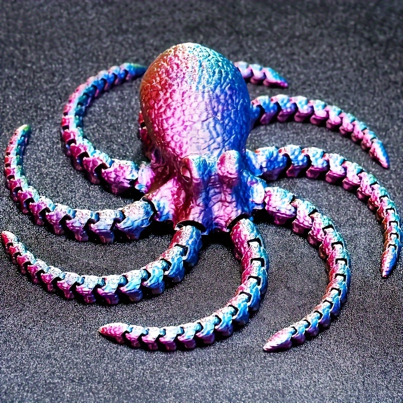 

Lifelike 3d Printed Octopus Figurine - Realistic Style, Living Room, Bedroom, Or Office Decor | Unique Fashionable Holiday Accent & Creative Gift Idea, Movable, Aquarium Scene