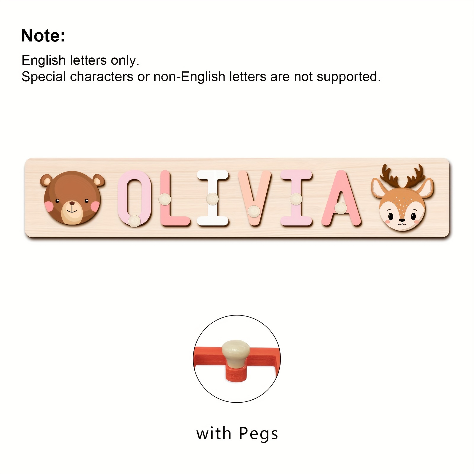 Personalized Wooden Name Puzzle, Educational Toy for Kids