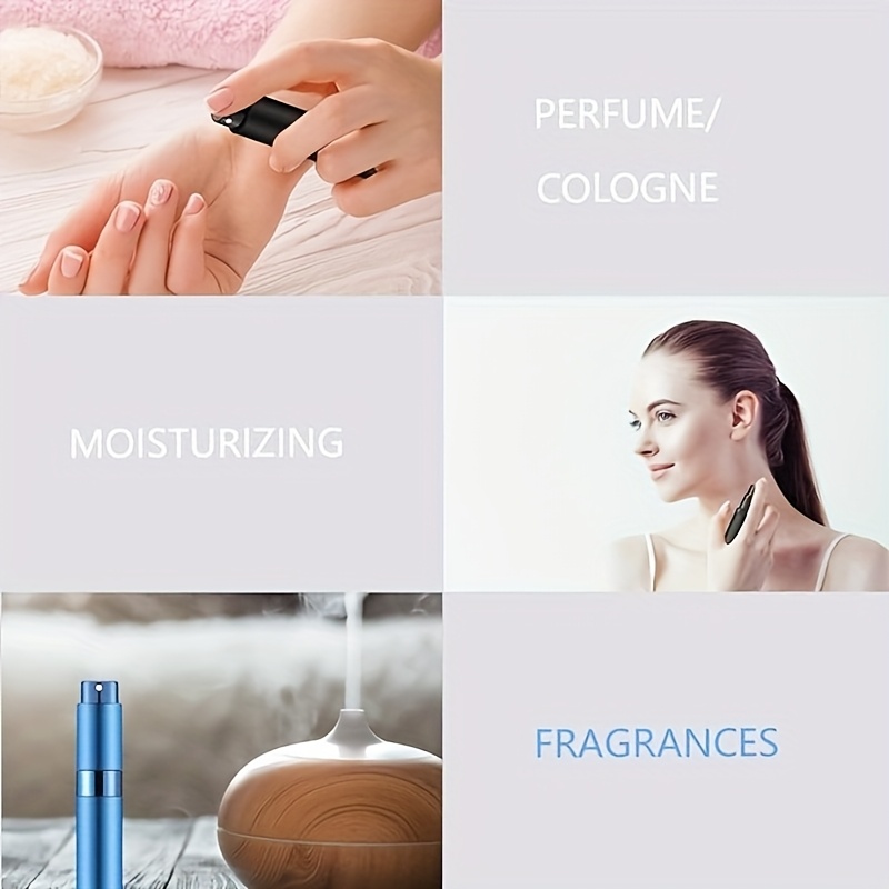 2pcs/3pcs/5pcs 10ml Aluminum Alloy Portable Perfume Atomizer with Glass Liner, Refillable Empty Small Spray Bottle for Travel, Twist Tye Pocket Cologne Sprayer