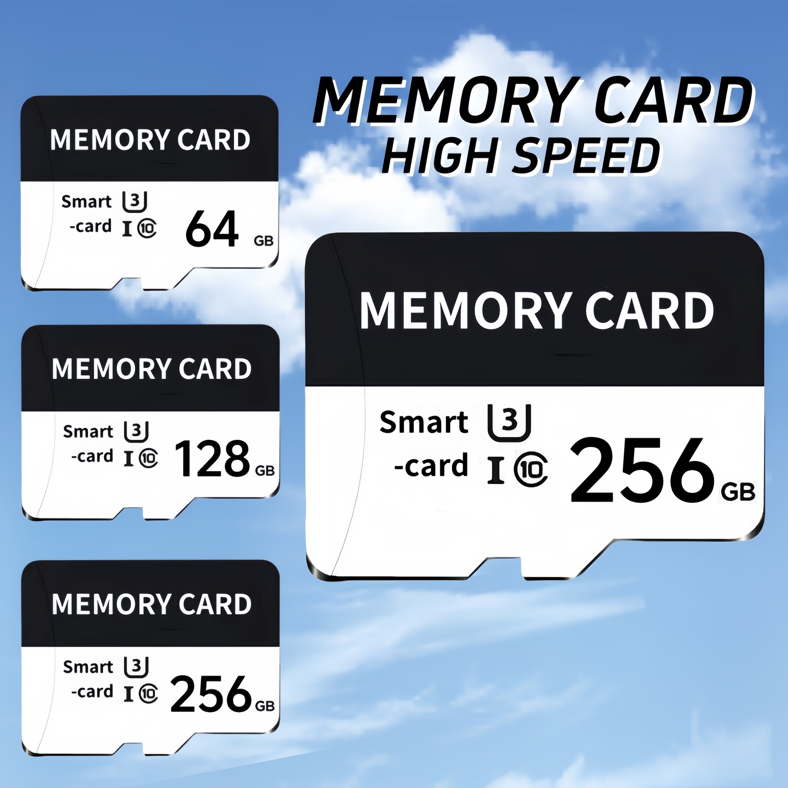 

256gb/128gb/64gb High-speed Memory Card, Flash Tf/sd Cards With Adapter For Tablet, Camera, Mobile Phone, Laptop, Pc, Car Audio, Game Console, Secure Digital Storage