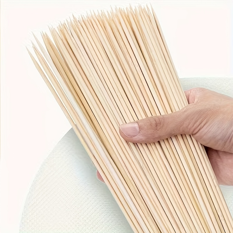 100 300 500pcs 2 5mm thick disposable bbq skewers household bamboo skewers for outdoor picnic chicken skewers sausage skewers meat skewers barbecue skewers lengths 15cm 5 9in 25cm 9 84in 30  81in