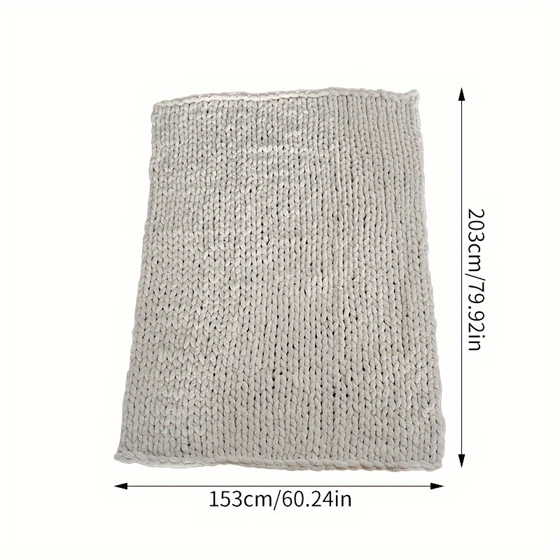 1pc Chenille Striped Hand- Blanket