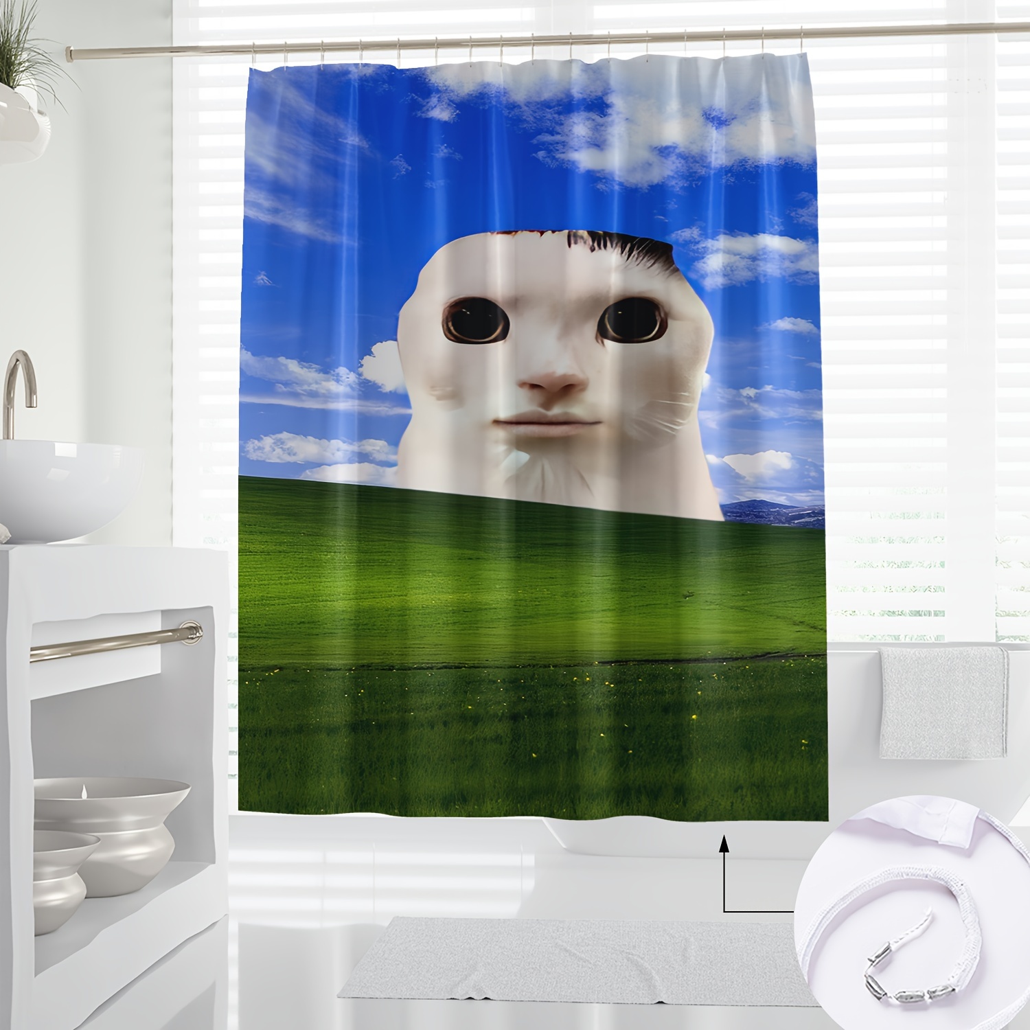 

1pc Shower Curtain - , Included - Bathroom Decor