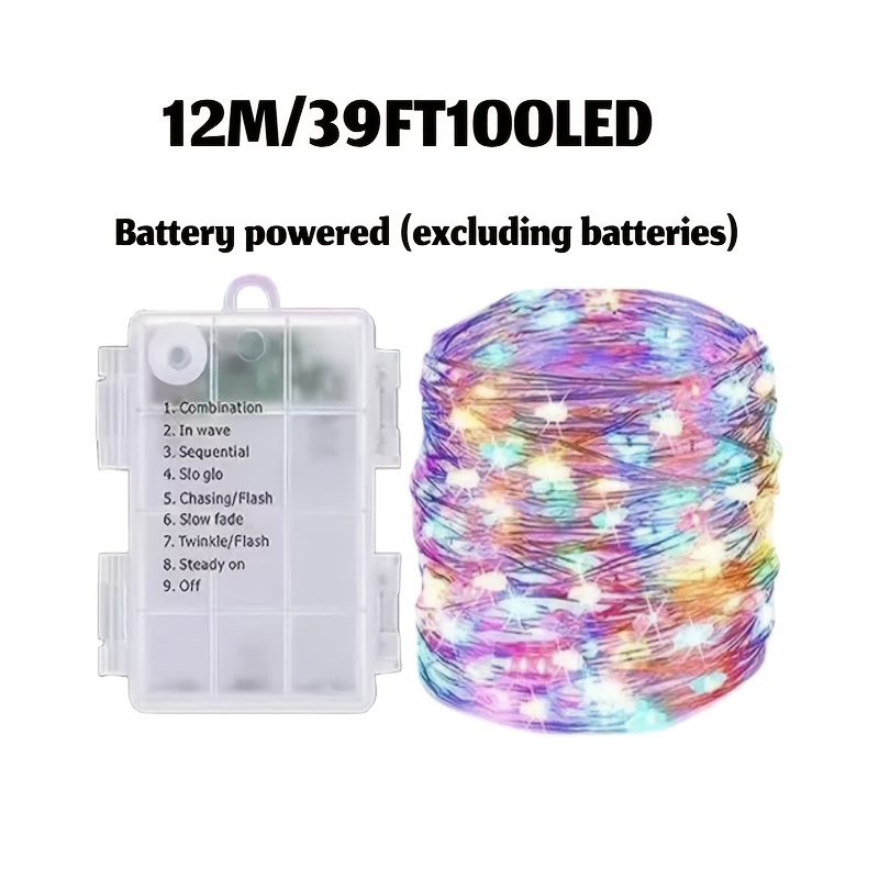 TEMU 1 Pack Of Battery Box Decoration Led Lights, Color/warm/white/color, Battery Powered (excluding Battery), Suitable For Home Decoration,
