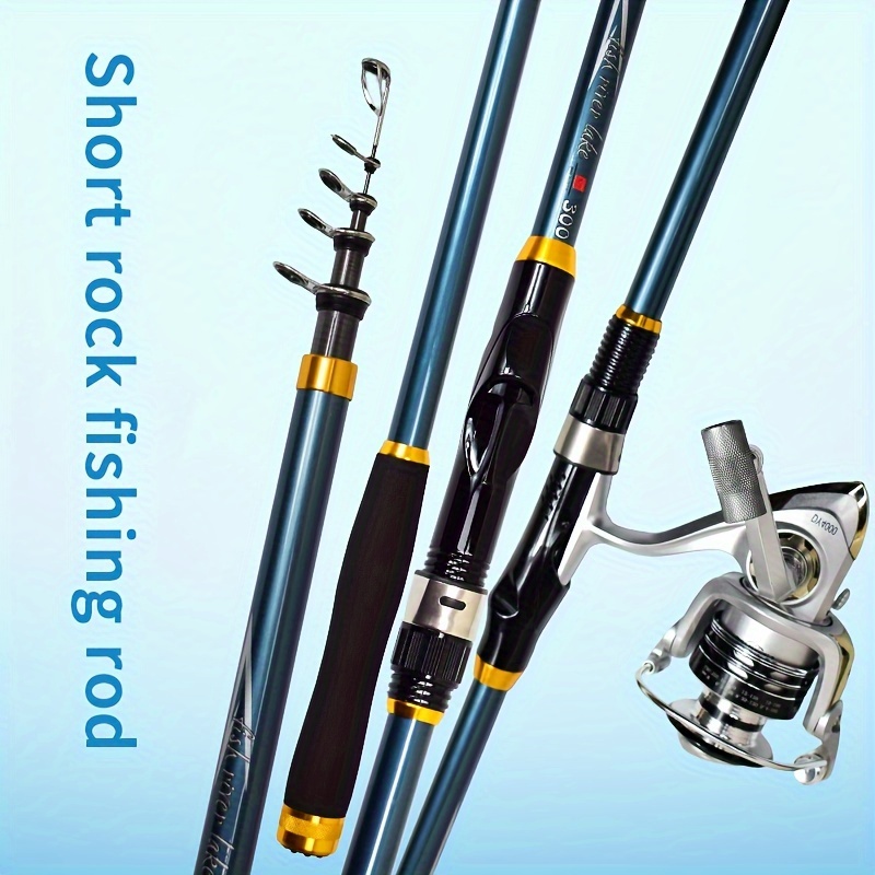 Carbon Fiber Sea Fishing Rod Telescopic Short Section Pole - Temu