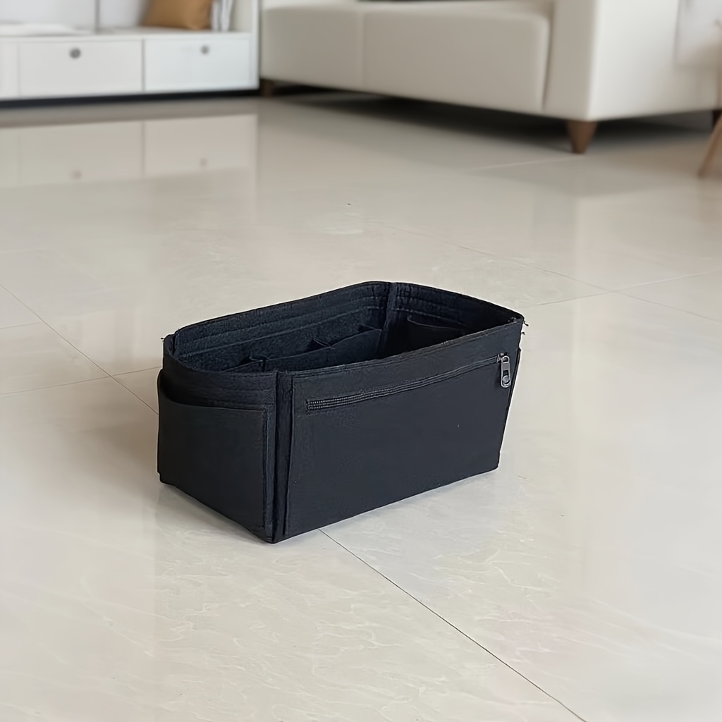 E-shop Damen große Filztaschen-Organizer-Tasche mit Reißverschlussfächern – Tragbarer Handtaschen-Einsatz für Lippenstift, Mascara, Schlüssel,