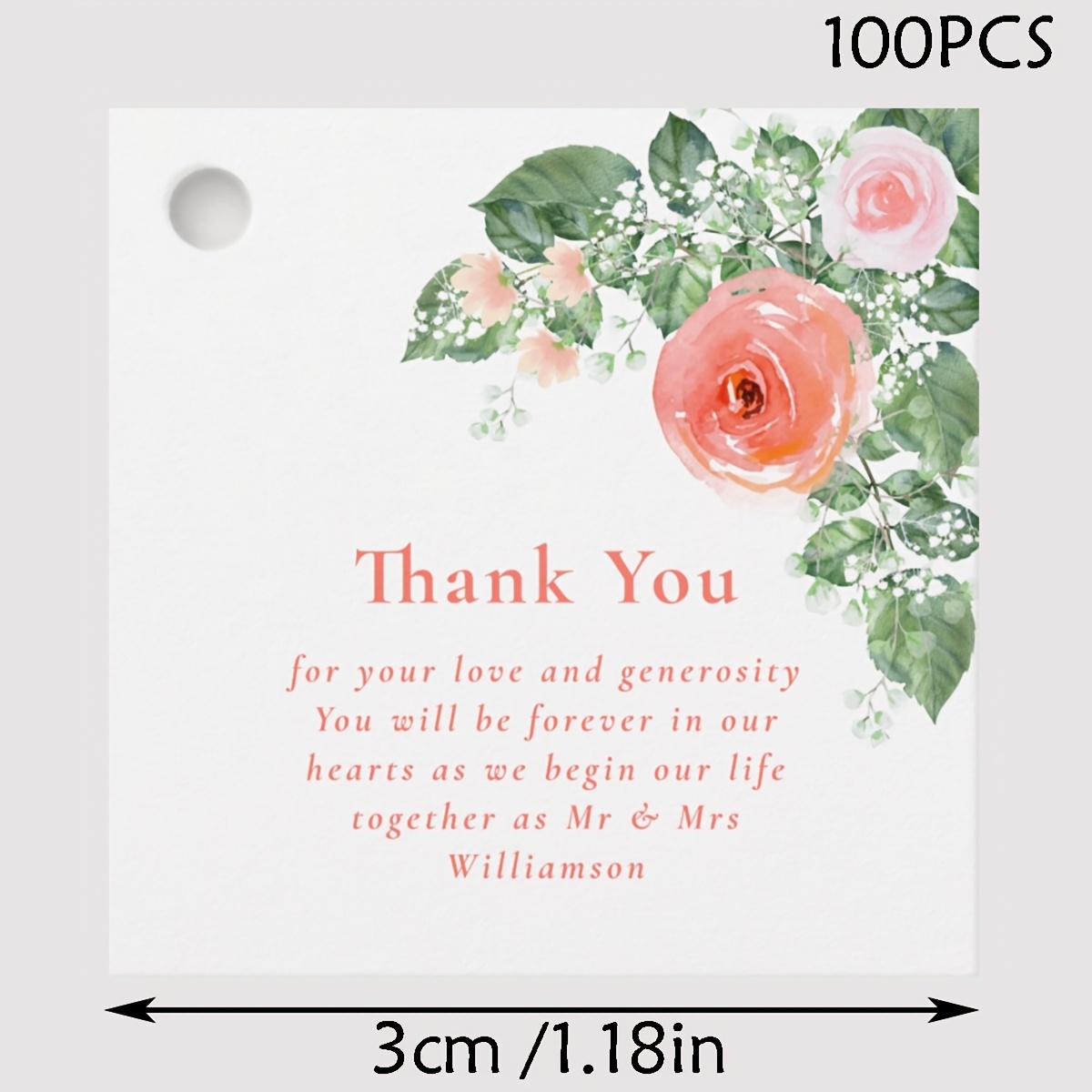 TEMU Etichette personalizzate per bomboniere da matrimonio, 100 pezzi, etichette regalo di ringraziamento personalizzate, per matrimoni, compleanni e