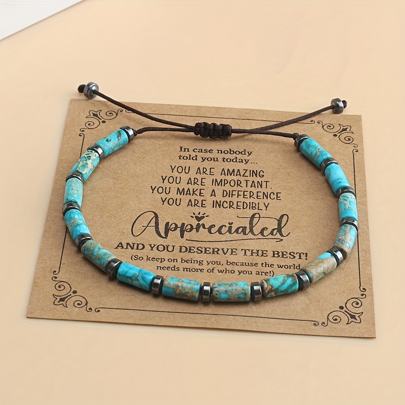 Bohemian Natural Stone Men's Bracelet with Hematite