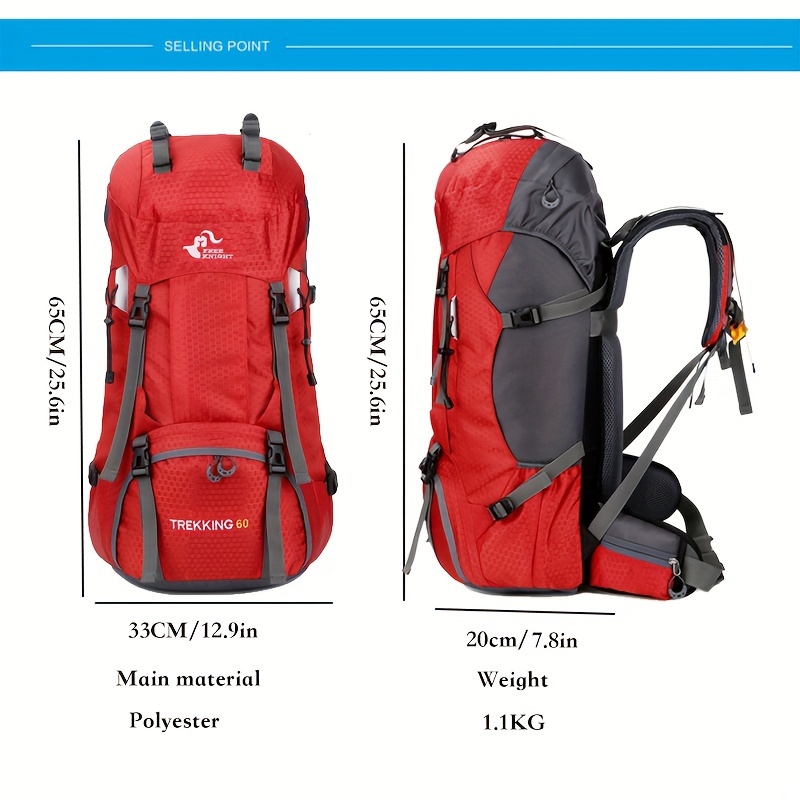 Mochila deportiva de 60L para hombre, bolsa impermeable para deportes al  aire libre, Camping, senderismo, viaje, Trekking