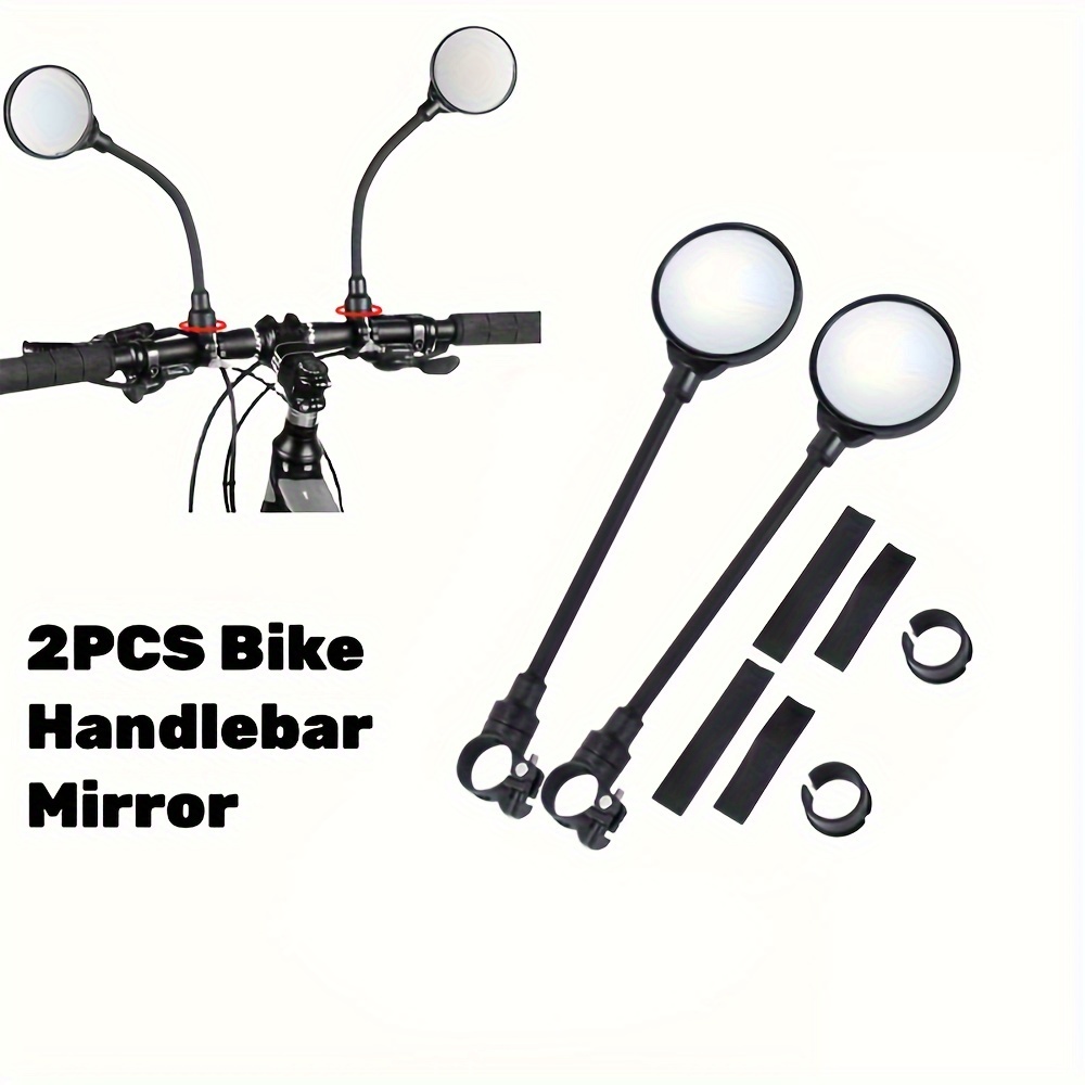 

1pc/2pcs Bike Mirror Bike Handlebar Rearview Mirror, Rotatable And Adjustable Wide Angle Rear View Shockproof Convex Mirror Universal