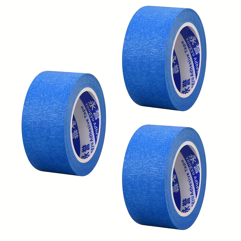 TEMU 3 Rolls Of Blue Masking Tape, 10 Meters X 30 Mm - Easy To Tear, For, , Ceiling And Wall Coverage, Decorative And Painting Tape | Decorative Tape