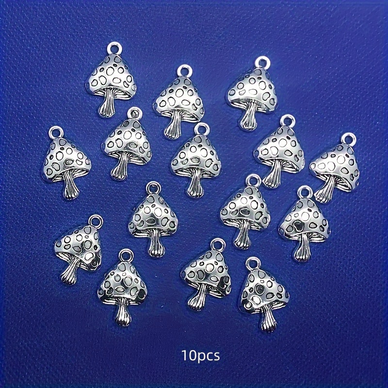 10pcs Mushroom Pendant Handmade Making Necklace Bracelet Accessories Handcraft 28x18mm