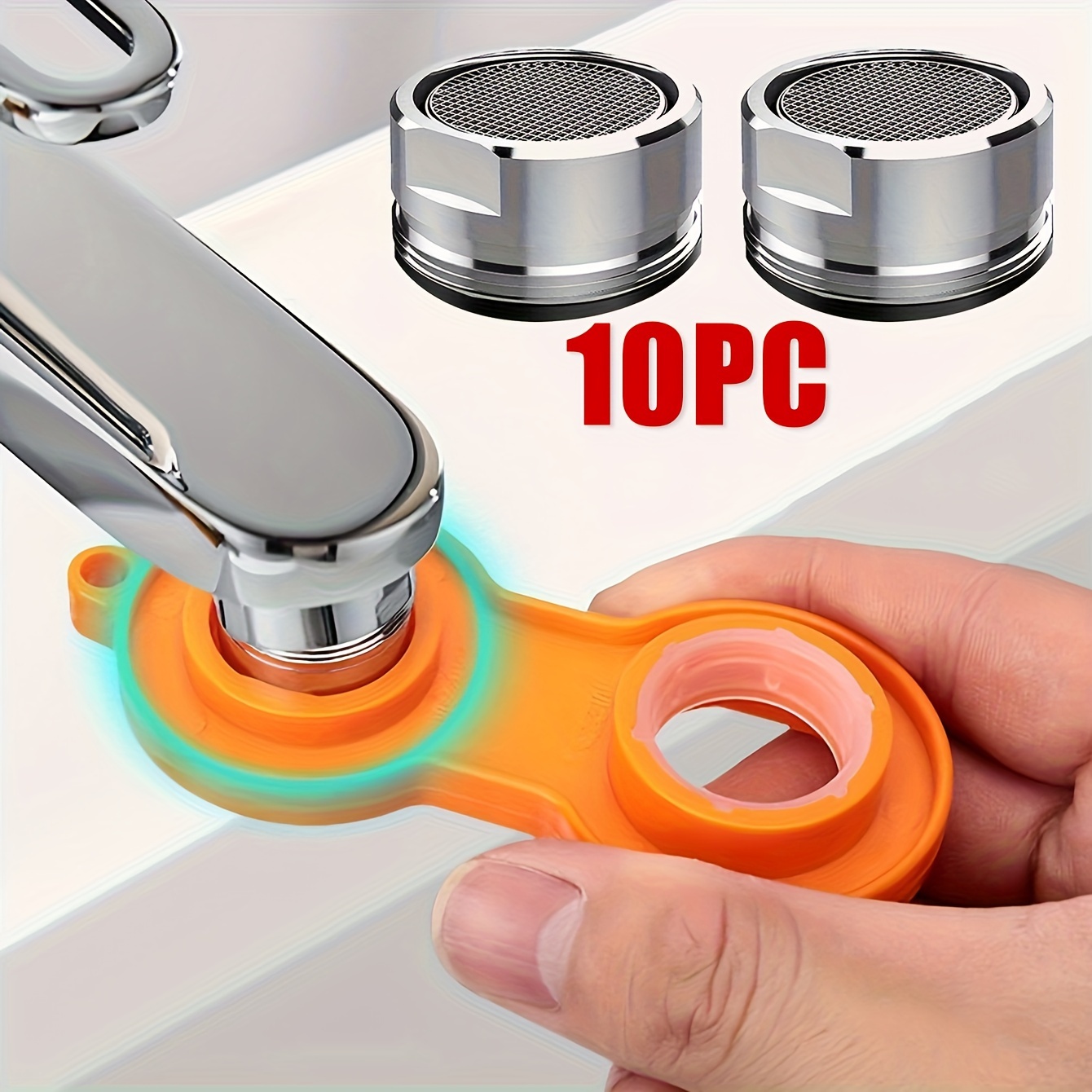 Mousseur Robinet M24, 6 Pièces Filtre De Robinet Comprendre 8 Joints Et 1 Clé À Mousseur Chromée