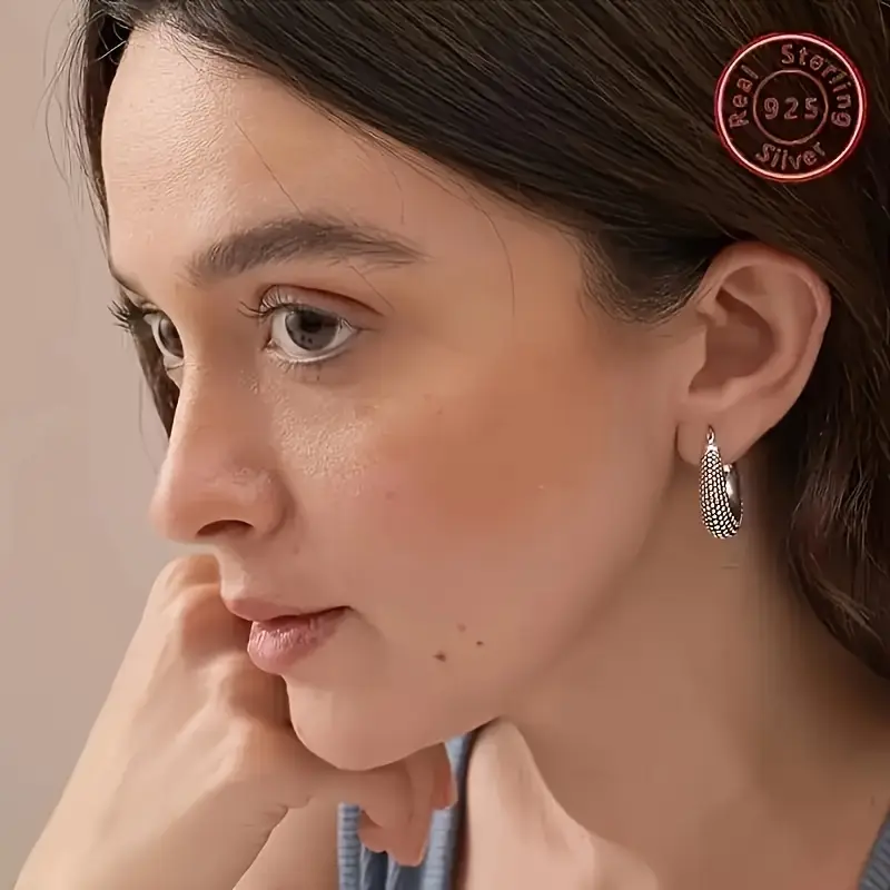 925 sterling silvery balinese style earrings lightweight antique two tone beaded balinese style earrings womens earrings wife girlfriend her mom daughter anniversary holidays special occasions gift box for teenager Product details 2