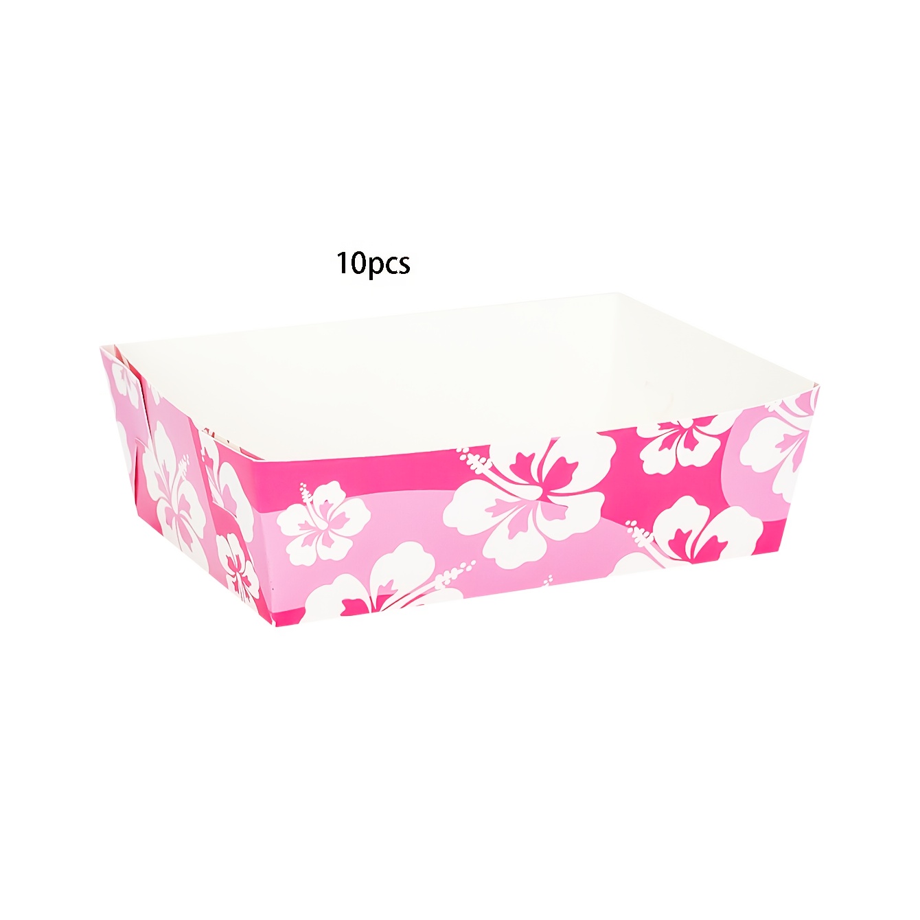 E-shop 10 Stk./30 Stk./50 Stk. Rosa & Blaue Hibiskus Hawaii-Papier-Essschalen, geeignet für Luau-Partys, hawaiianische Themengeburtstage, Babypartys,