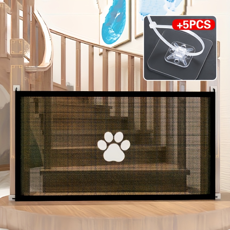 TEMU Pet Gate, Pet Isolation Protection Gate Fence Dog Isolation Net Portable Folding Dog Safety Protection Net Portable Folding Mesh Gate