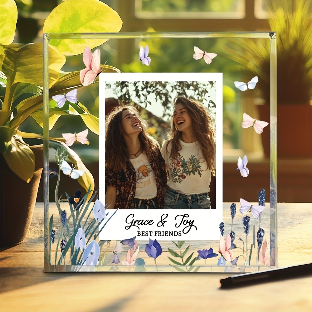 

Custom Acrylic Photo .94" - Personalized Best Friend Picture Frame, Mixed Color, Unique Bff Gift & Keepsake