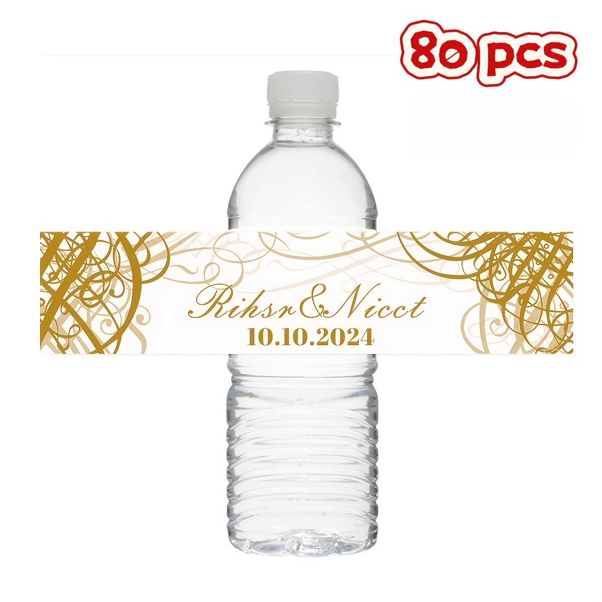 TEMU 80/40pcs Custom Golden Tumbler Labels 8.3x2 Inches - Personalized Matte Stickers For Weddings, Birthdays, And Holiday Parties - Single Use,