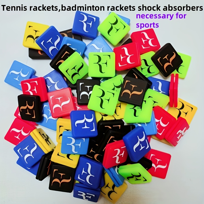 

5pcs Silicone Tennis Racket Shock Absorbers, Color Badminton Racquet Accessories, With F Letter Design, For Sports Equipment