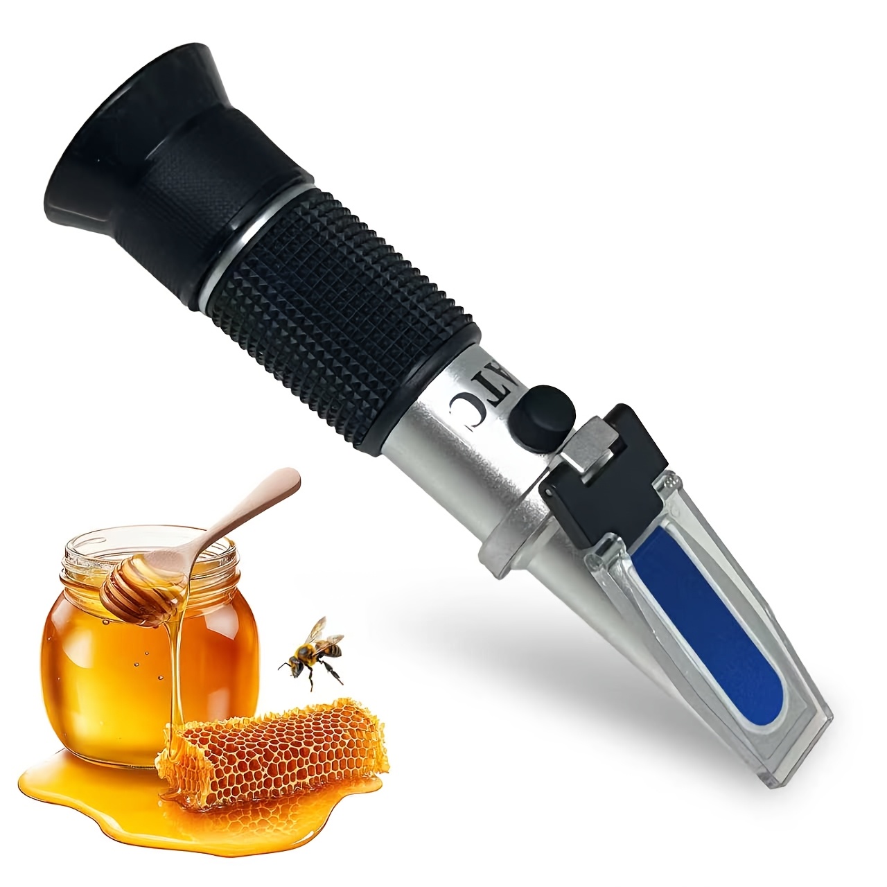 TEMU 3-in-1 Honey Refractometer For Beekeeping & Sugar Testing - Multi- Hydrometer Suitable For Honey, Maple Syrup, - Measures Moisture Content, &