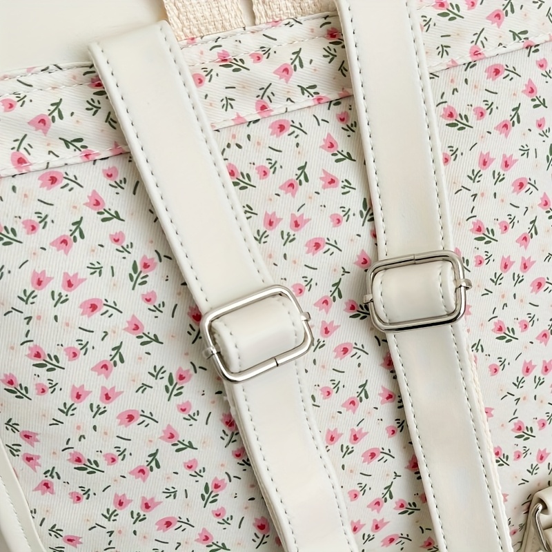 lightweight floral backpack women adjustable shoulder straps Temu