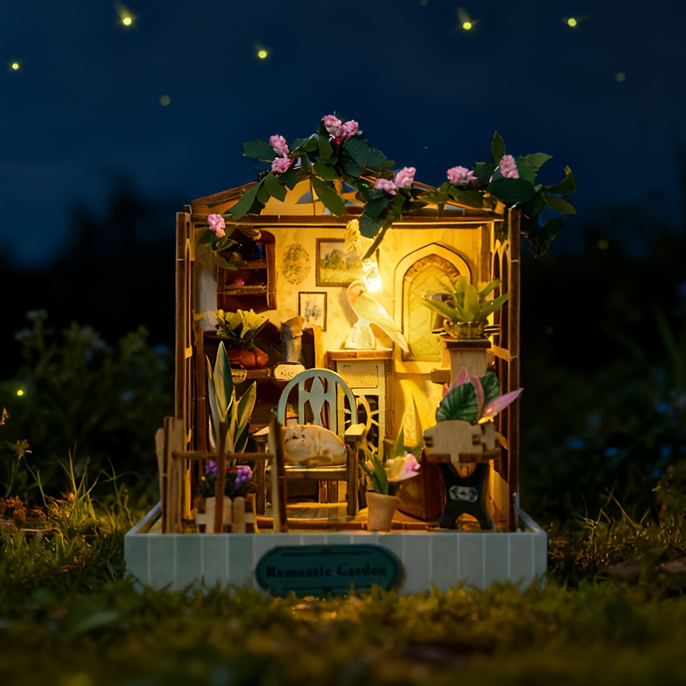 TEMU Greenhouse Dollhouse Kit, Diy Art Dollhouse, 3d Puzzle Bookshelf -tabletop Decoration Model, Suitable For Adults And Teens Aged 14 And Up -