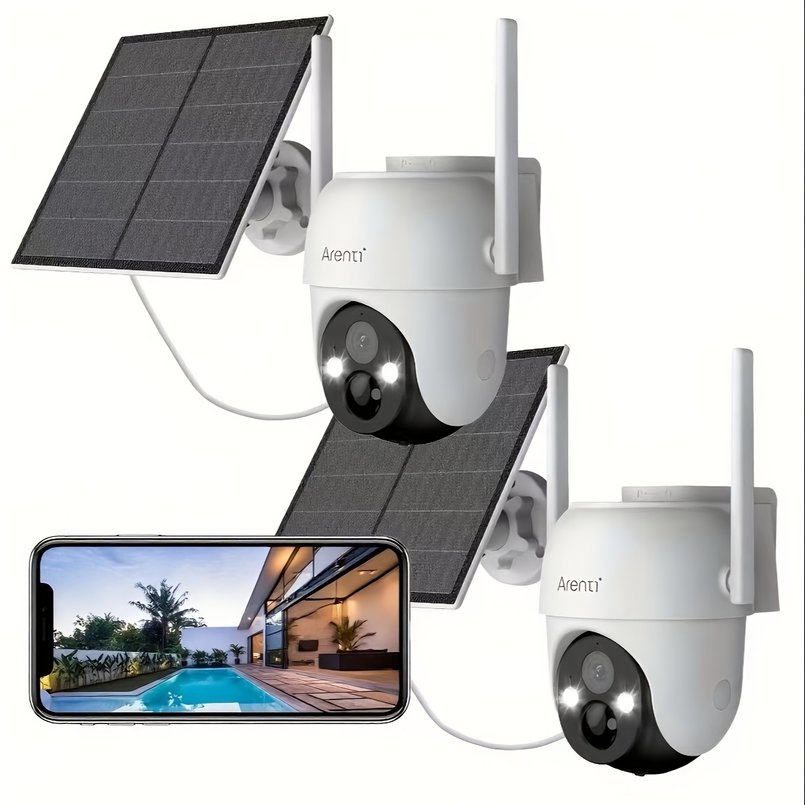 TEMU Laxihub 2/1pc 1296p Fhd Security Cameras Wireless Outdoor, Solar Cameras Security Wireless Outdoor 360°, Cameras For Home Security, 3mp Color