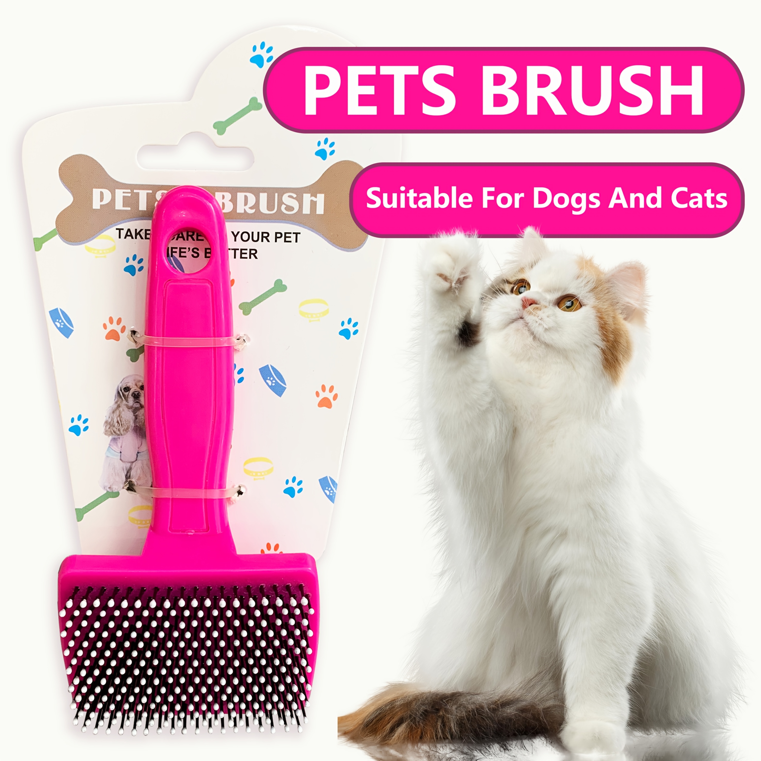 

1 Tpu Pet Grooming Comb For Dogs And Cats - Pin Brush For Detangling, Hair Removal And Detangling - Professional Quality Self-cleaning Comb For Products