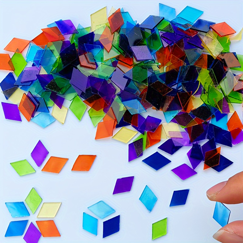 TEMU 208pcs/1 Pack de Verre Mosaïque, Projets Artistiques, Artisanat et Décorations Artistiques, Matériaux de Mosaïque de Lampe Turque - Éclats de