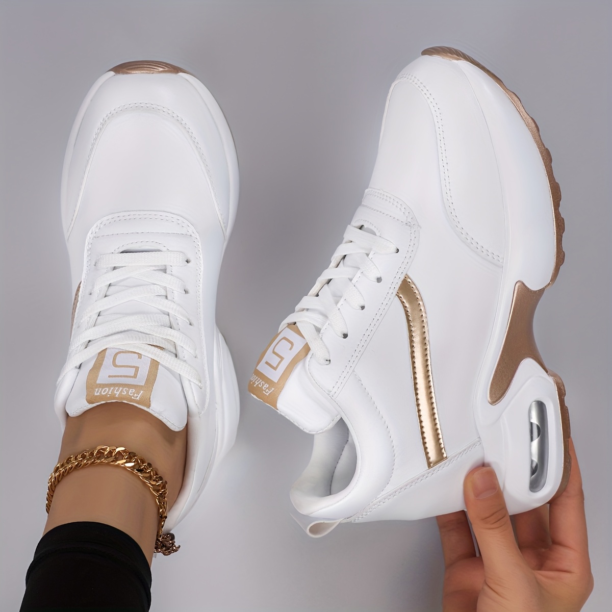 50266 Zapatos de Senderismo Camuflaje Gris para Mujer, Zapatillas Plataforma Casuales para Camping y Deportes al Aire Libre