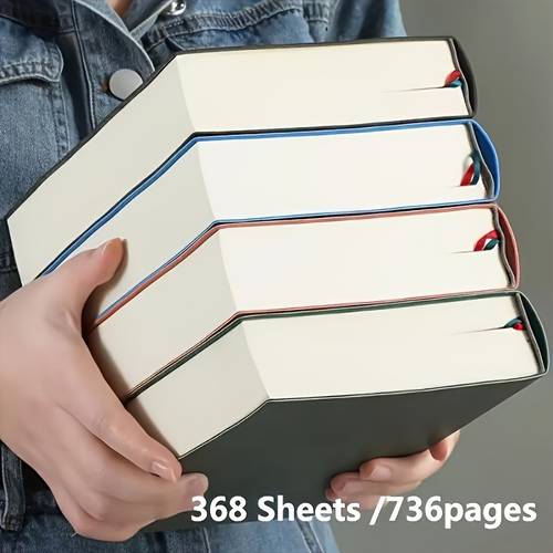 368 Sheets/736 Pages Thick Drawing Notebook, Blank Diary & Sketchbook for Writing and Office Use - A5 Size