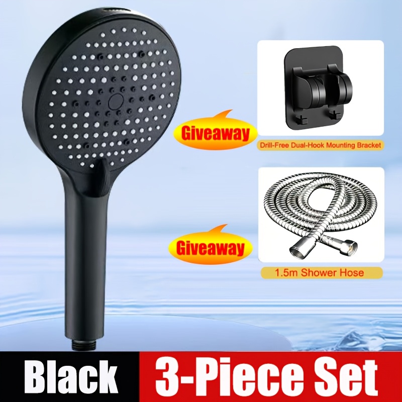 7-Function Handheld Showerhead with Protective Hose