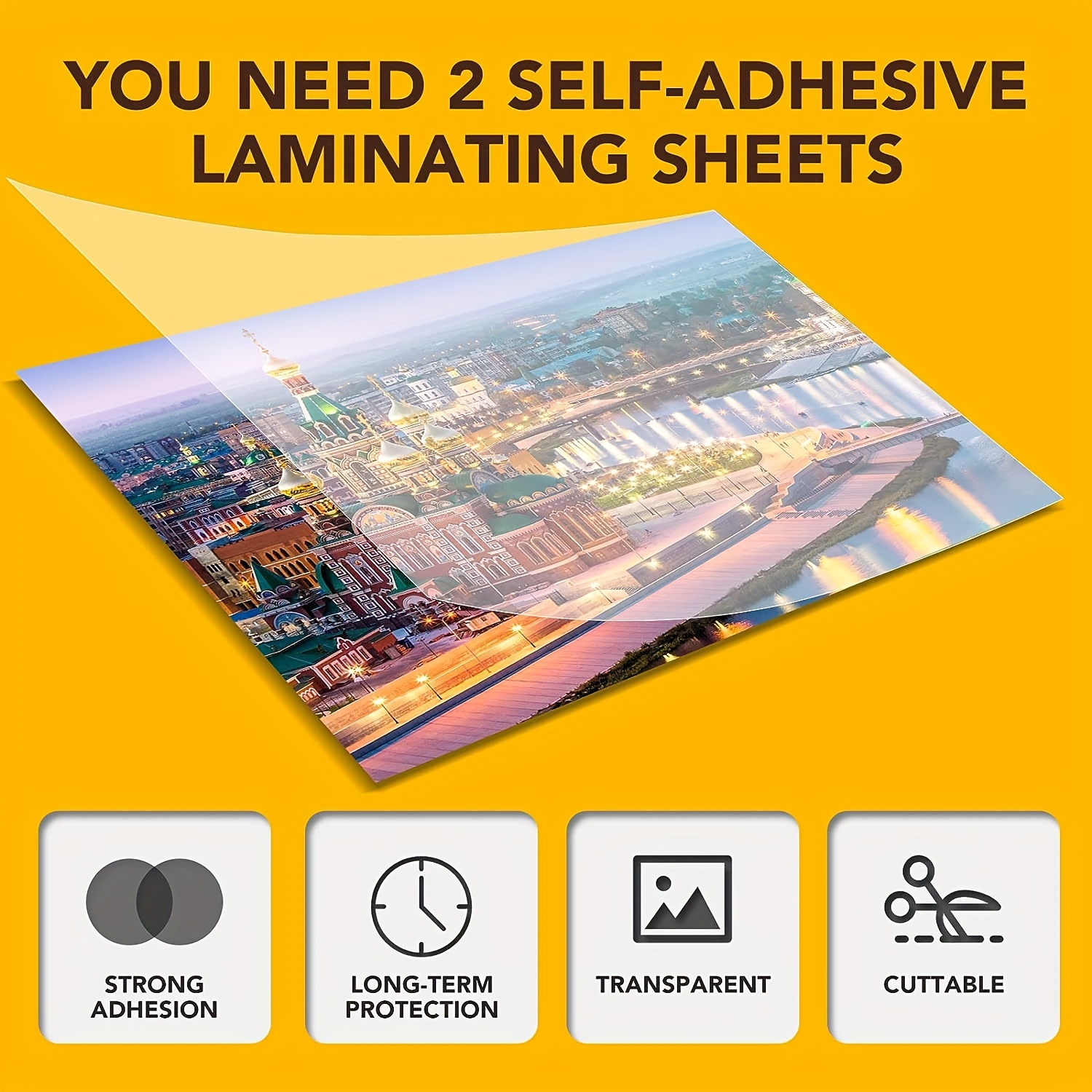 

50 Sheets Self-adhesive Laminating Sheets, 4.1x2.9 Inches Clear Transparent Laminating Sheets No Machine Needed Self Sealing Laminate Sheets
