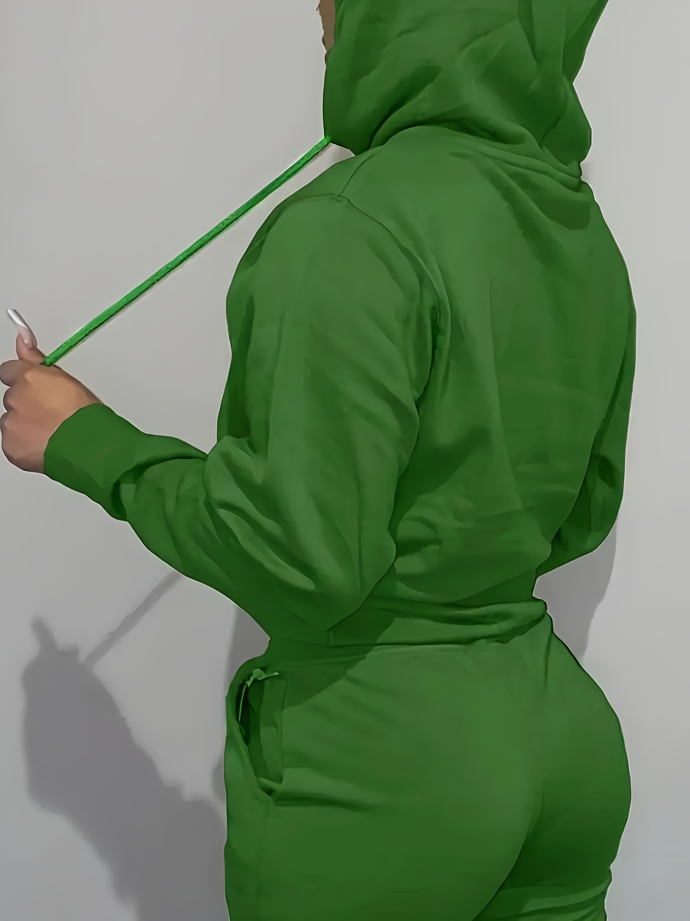 Women'S Solid Color Polyester Hoodie with Kangaroo Pocket, Fall Season Regular Length Pullovers, 100% Polyester Knit Fabric, 190g/m? - Cozy Casual Wear