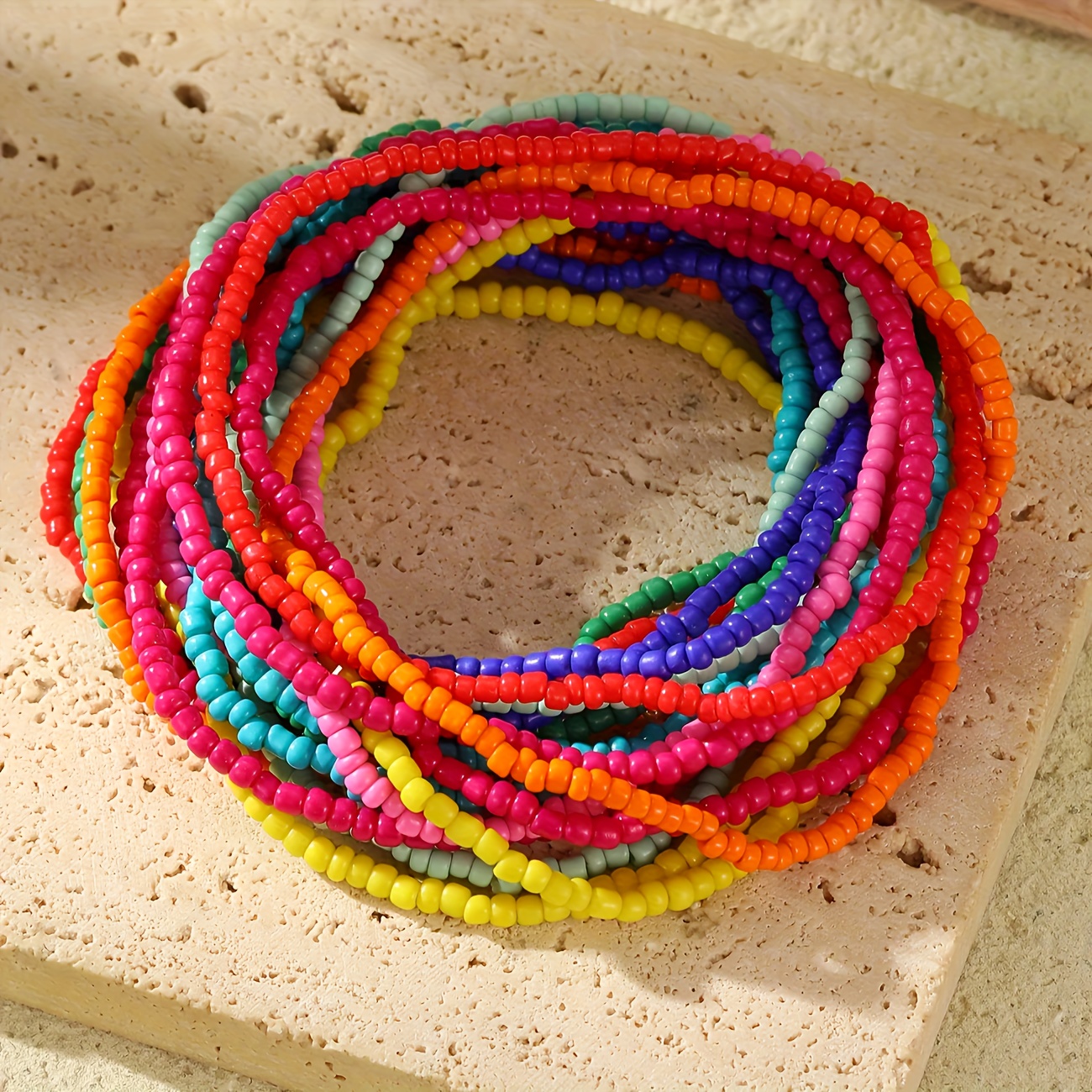 20pc Random Bohemian Rice Bead Bracelet Set