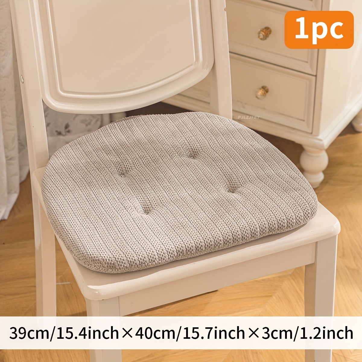TEMU 1pc Chenille Fabric Cushion, Reinforced Stitching , Suitable For Dining Chairs, Office Chairs, And Other Settings, Thick Sponge Filling, With