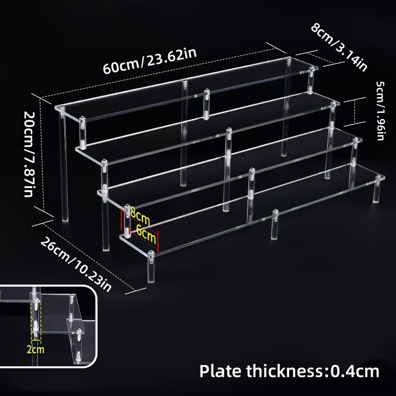 Image of Acrylic Extended 4mm Thick 3, 4, 5-layer Stepped Display Stand, Model Dolls, Pop Mart Dolls, Cosmetics, Wallets, Jewelry Display Stand