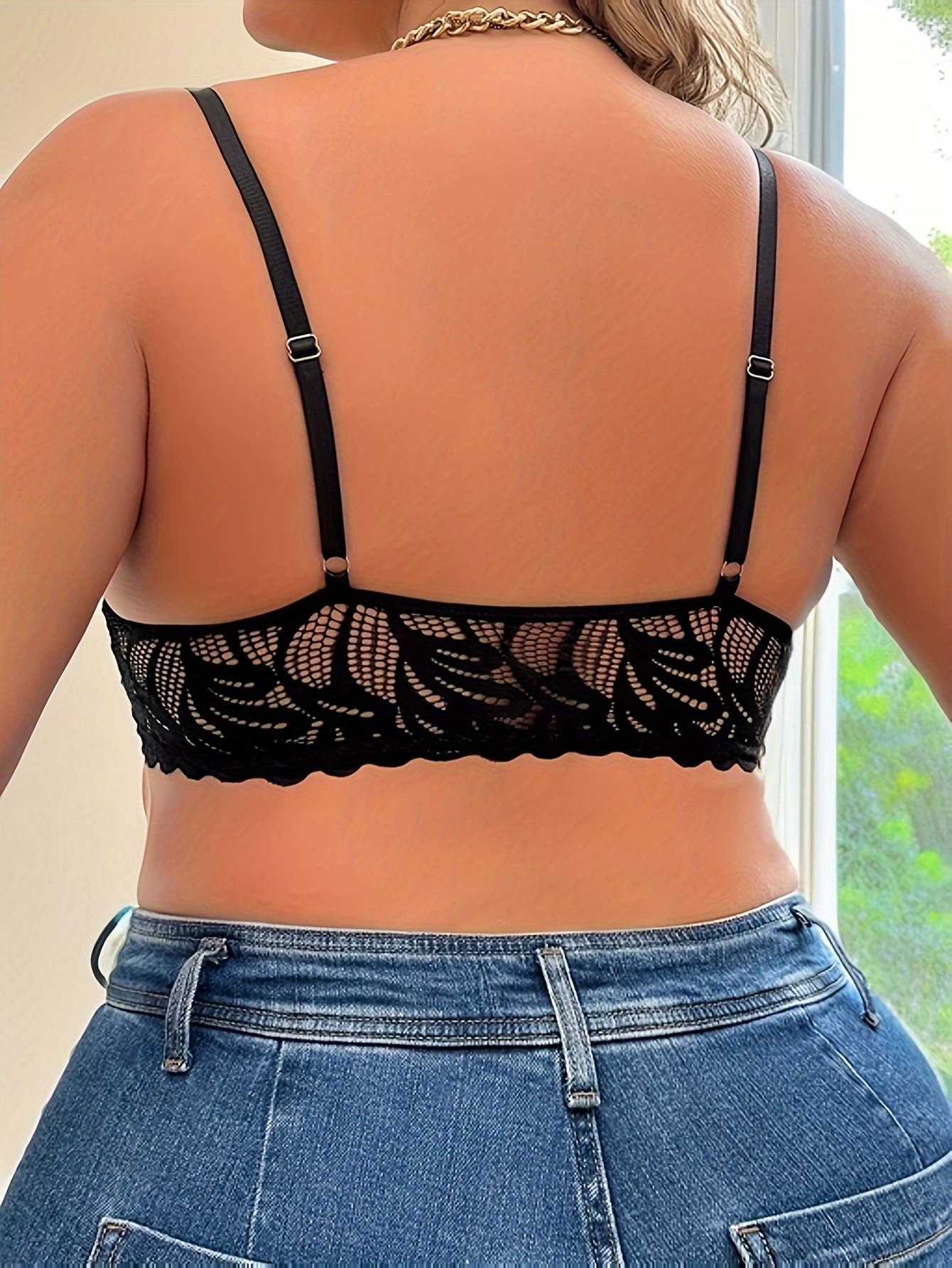 1pc French Triangle Lace Bra - No Underwire, Seamless Comfort, Plus Size Friendly, Sexy Sheer Design with Medium Stretch Fabric for Everyday & Special Occasions, Lace Bralette, Elegant Lingerie, Elegant Underwear, Comfortable Fit